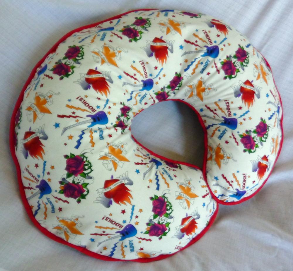 Boppy Pillow Cover White Rock Star Tattoo Nursing Pillow Cover